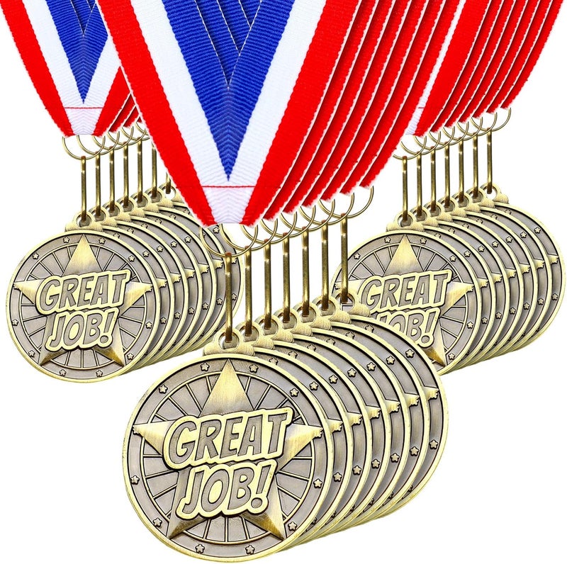 Quelay 30 Pcs 2'' Gold Medals for Awards,Winner Encourage Team Participation for Adults Trophy Award Prize Gift Competitions Graduation Party - Image 1